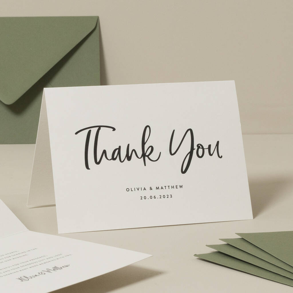 Pack Of Personalised Thank You Card By Twist Stationery