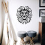 Geometric Lion Head Metal Wall Art Home Office Decor, thumbnail 1 of 9