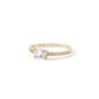 Yellow Gold Emerald Cut Cz Solitaire Band Ring, thumbnail 3 of 4