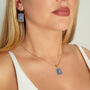 Matching Earrings And Necklace Set | White And Navy, thumbnail 2 of 10