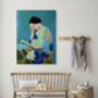 Female Reading Turquoise Art Print, thumbnail 3 of 4