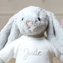 Personalised Grey Bashful Bunny Soft Toy, thumbnail 3 of 7