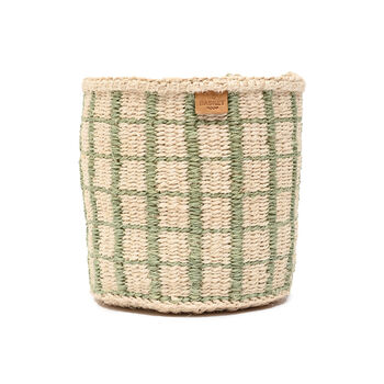 Kagua: Green Check Woven Storage Basket, 3 of 9