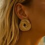 Sculpted Twist 18k Gold Plated Waterproof Stud Earrings, thumbnail 2 of 3