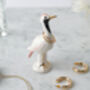 Crane Animal Hand Painted Ring Holder In Gift Box, thumbnail 1 of 4