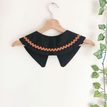 Black Peter Pan Collar With White Ric Rac, 2 of 3