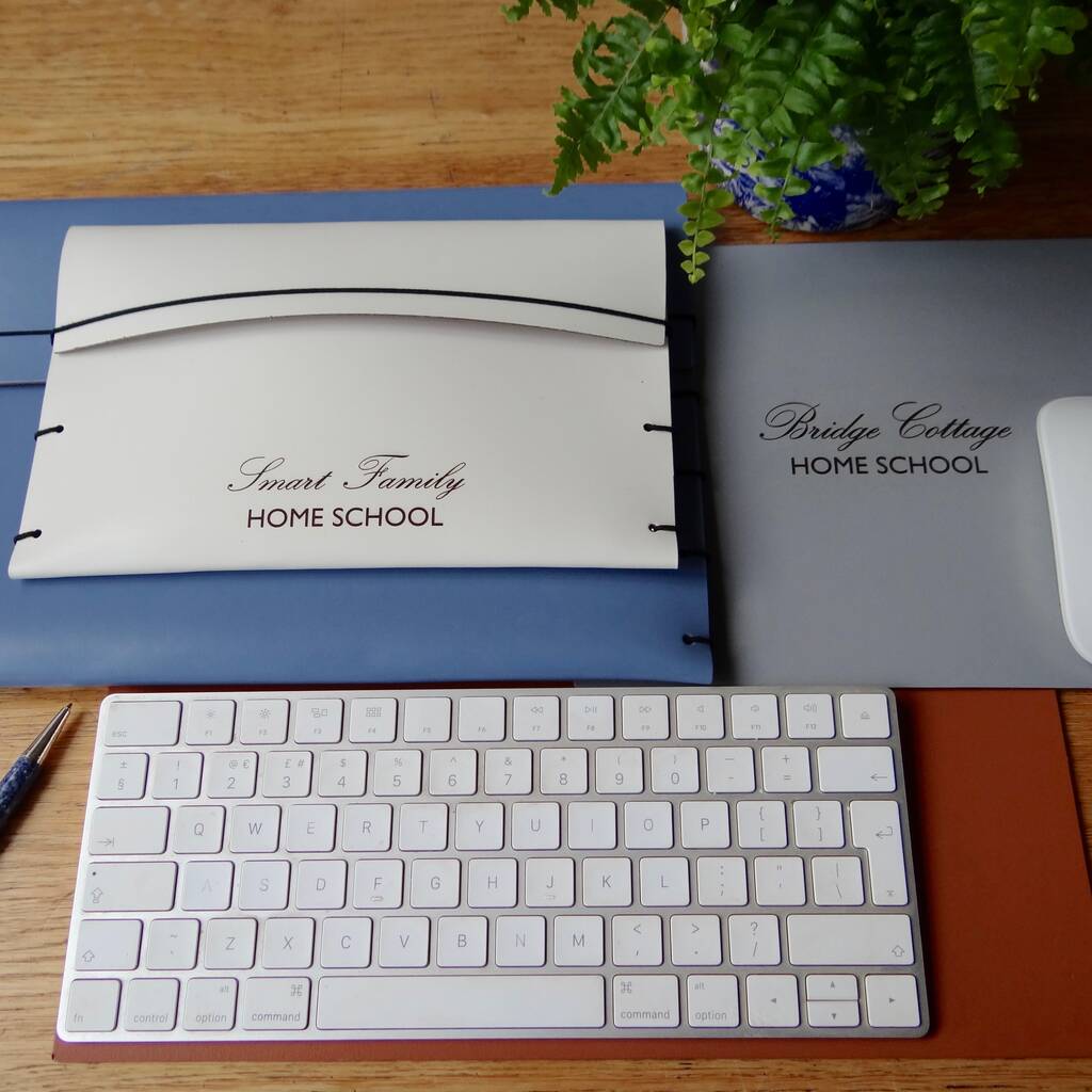 Personalised Home School Leather Folder, 1 of 4