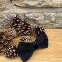 Christmas Black Velvet Dog Collar Bow Tie Lead Gift Set, thumbnail 3 of 5