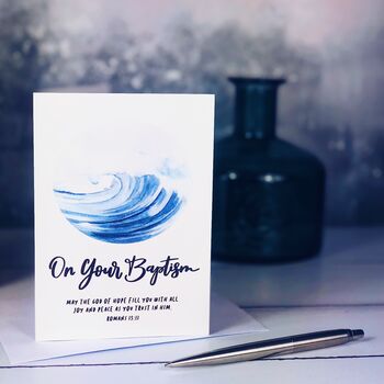 On Your Baptism Watercolour Card Baptism Card, 4 of 5