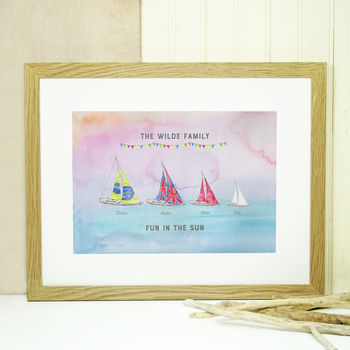 Personalised Boat Family Print, 2 of 7