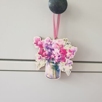 Sweet Pea Wooden Flower Decoration Gift, 2 of 6