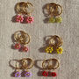 Daisy Beaded Earrings On Gold Plated Hoops, thumbnail 5 of 6