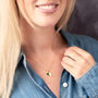 Emerald Birthstone 55th Wedding Anniversary Initial Necklace In Gold Vermeil, thumbnail 3 of 7