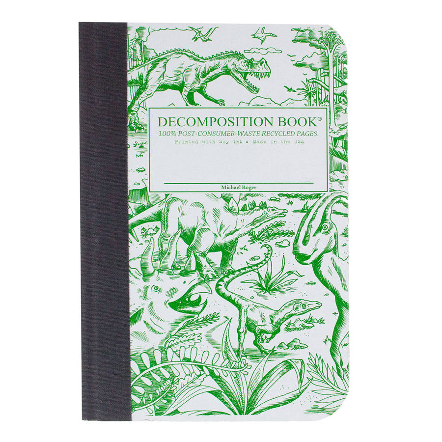 Dinosaur Print Recycled Paper Notebook Mini By Luckies
