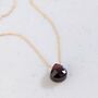 Garnet Teardrop January Birthstone Necklace, Gold, thumbnail 1 of 7
