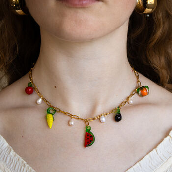 Fruit And Pearl Charm Necklace, 2 of 6