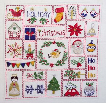 Christmas Advent Calendar Hand Embroidery Kit, 8 of 12