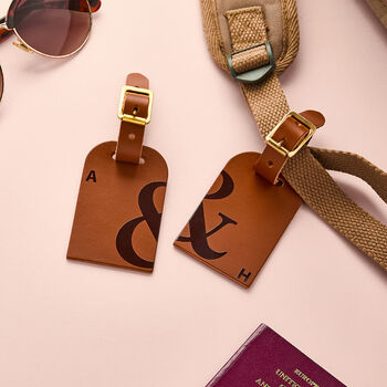 Personalised Couples Leather Luggage Tag Set, 2 of 7