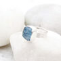 Blue Aquamarine Natural Gemstone Chunky Silver Ring, thumbnail 3 of 5
