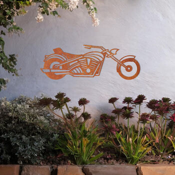 Motorbike Metal Wall Art Gift For Outdoor Garden Decor Enthusiasts, 7 of 9