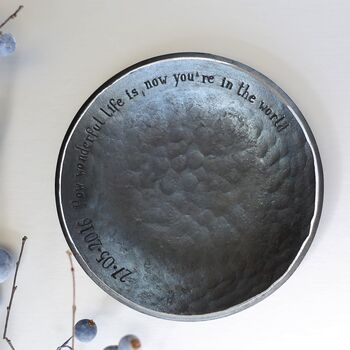 Personalised Steel Dish Gift For 11th Anniversary, 4 of 9