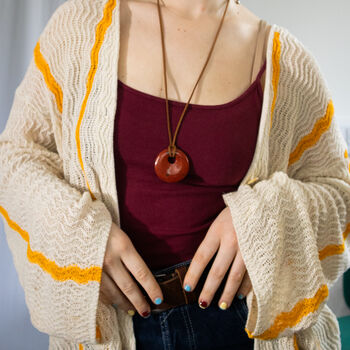 Red Jasper Long Pendant Necklace, 2 of 6