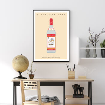 Personalised 'A Vintage Year', Birthday Vodka Print, 5 of 12