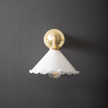 Small Frilled Opal Glass Wall Light, 4 of 6