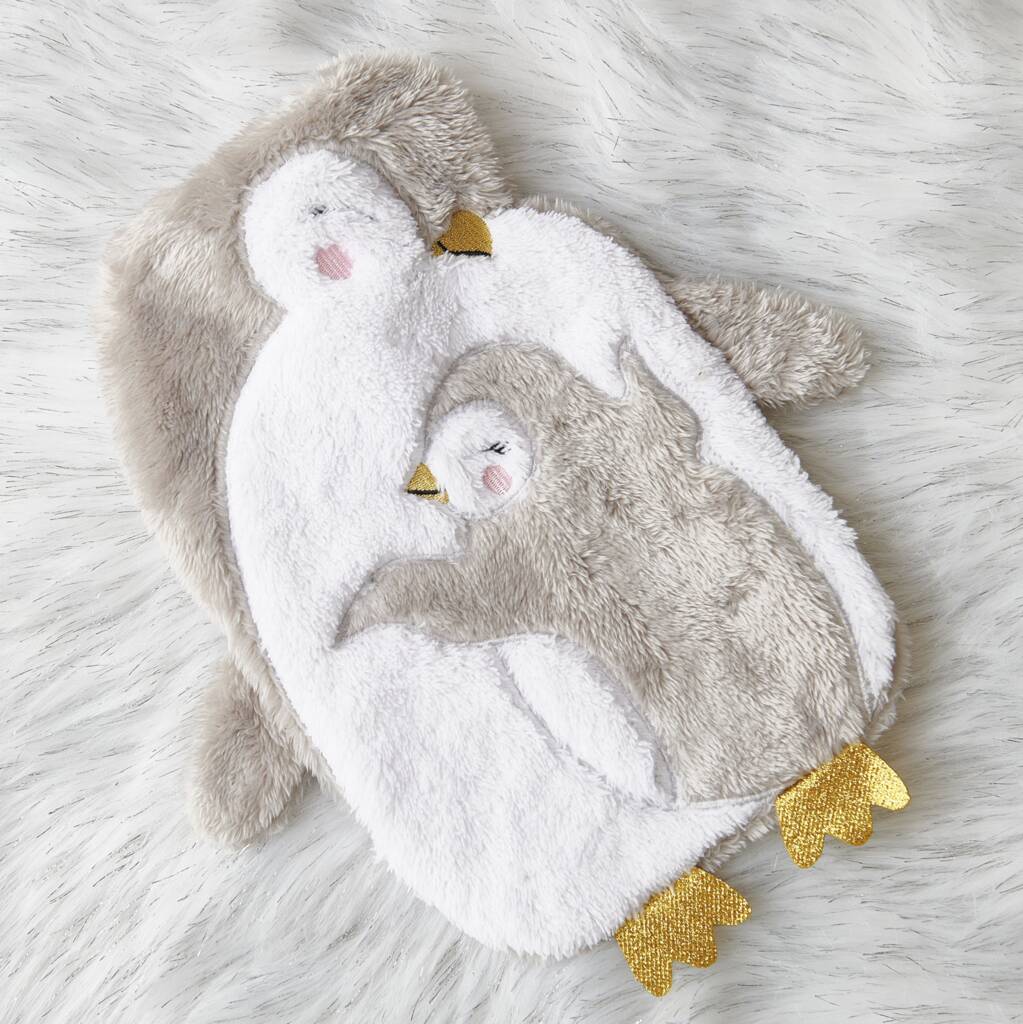 Soft Penguin And Child Hot Water Bottle, 1 of 5