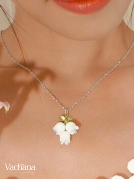 Lilly Of The Valley Sterling Silver 925 Necklace, 7 of 9