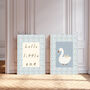 'Hello Little One' Set Of Two Nursery Blue Art Prints, thumbnail 1 of 4