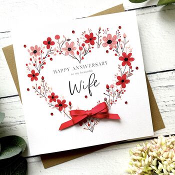 Handmade Anniversary Card For Wife, 3 of 3