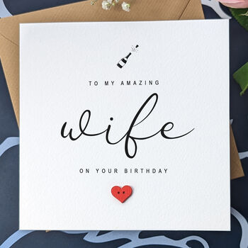 Personalised Handmade Birthday Card For Special Wife, 2 of 4