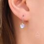 Sterling Silver Moonstone Heart Drop Hook Earrings, thumbnail 6 of 10