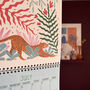 Tropical Print Art A4 Wall Calendar, thumbnail 7 of 9