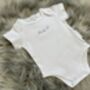 Embroidered White Cotton Baby Grow, thumbnail 2 of 5