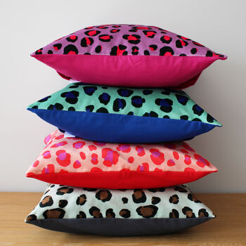 Leopard Print Velvet Cushion, 2 of 11