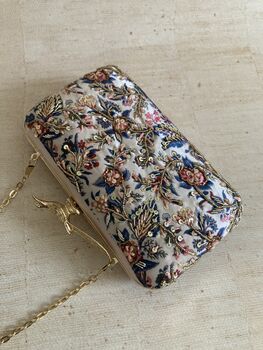 Floral Multicoloured Rectangular Digitally Printed Clutch Bag, 10 of 10