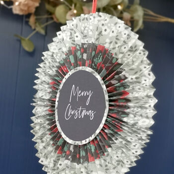 Handmade Personalised Paper Wreath Christmas Decoration, 6 of 7