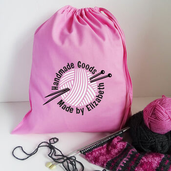 Personalised 'Handmade Goods' Knitting Bag, 2 of 5