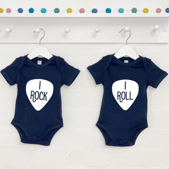 I Rock And I Roll Twin Babygrows, 5 of 5