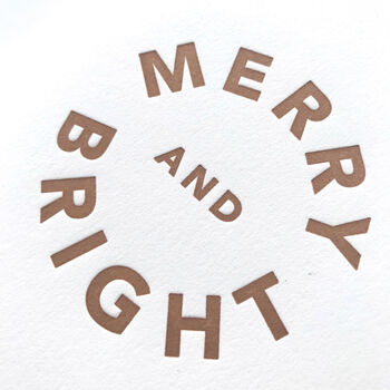 'Merry And Bright' Letterpress Christmas Card, 2 of 3