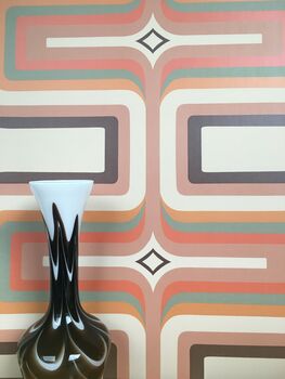 Retro Geometric Wallpaper Soft Peach / Coral, 5 of 5