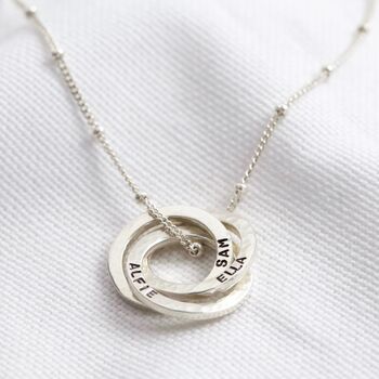 Personalised Hammered Sterling Russian Ring Necklace, 3 of 6