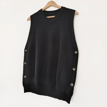 Oslo Knitted Vest Black, 4 of 6
