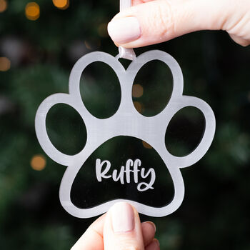 Personalised Cat Dog Paw Print Bauble, 2 of 2