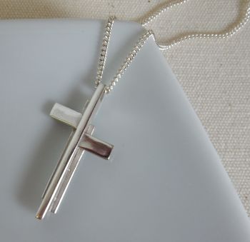 Silver Cross Pendant And Chain, 3 of 5