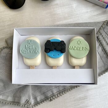 Personalised Bar Mitzvah Trio Of Cakesicles, 6 of 7