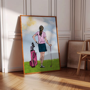 Personalised Womens Golf Print, 5 of 10