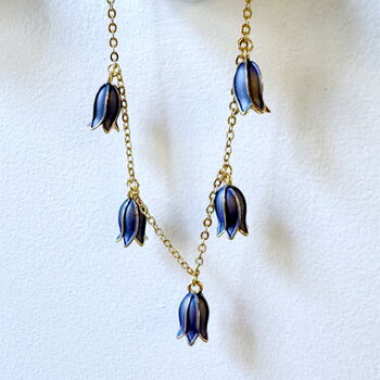 Bluebell Flower Charm Bracelet, 14k Gold Plated, 2 of 6